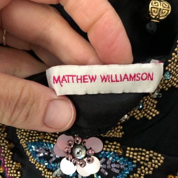 Vintage Y2K luxury designer Matthew Williamson beaded sheer black tank - Picture 16 of 17